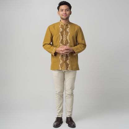 Benhill Taqwa Koko Bordir Pria Lengan Panjang Mustard 2373-74-75-12D07