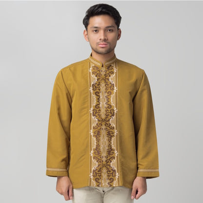 Benhill Taqwa Koko Bordir Pria Lengan Panjang Mustard 2373-74-75-12D07