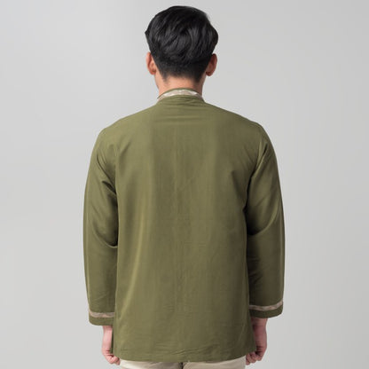Benhill Taqwa Koko Bordir Pria Lengan Panjang Olive 2292-12707