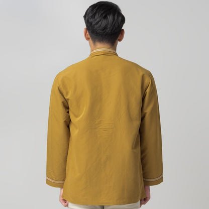 Benhill Taqwa Koko Bordir Pria Lengan Panjang Mustard 2373-74-75-12D07
