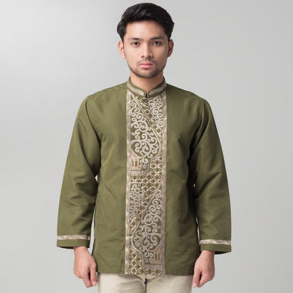 Benhill Taqwa Koko Bordir Pria Lengan Panjang Olive 2292-12707