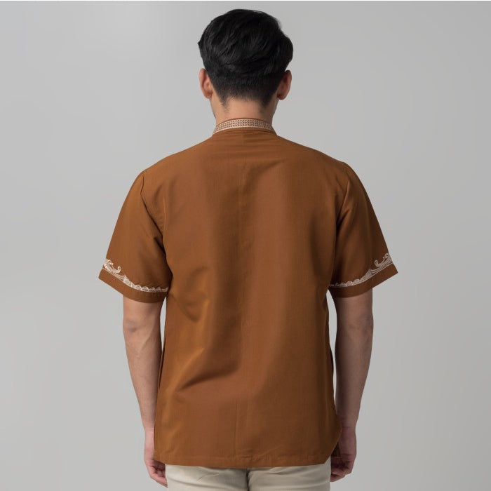 Benhill Taqwa Koko Bordir Pria Lengan Pendek Coklat 2344-46-12508